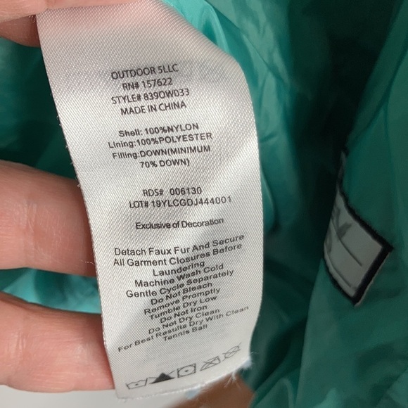 Eddie Bauer down filled puffer coat teal green size M (10/12) - Picture 9 of 10